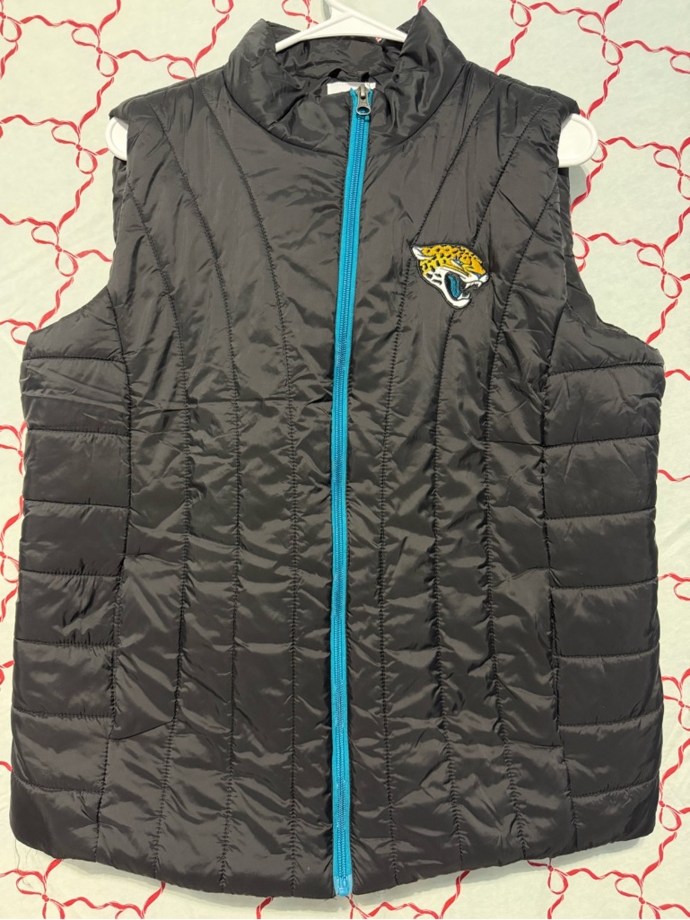 NFL Team Apparel Jacksonville Jaguars Puffer Vest Women’s XL Black Teal